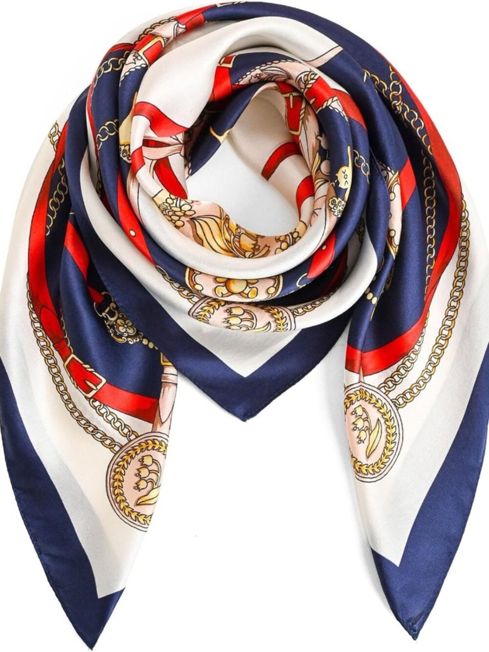 Luxurious 100% Mulberry Silk Scarf 35"x35" | Lightweight Square Headscarf & Hair